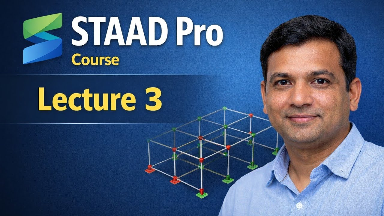 In this STAAD Pro Lecture 3, we will learn how to define supports for a structure in STAAD Pro.