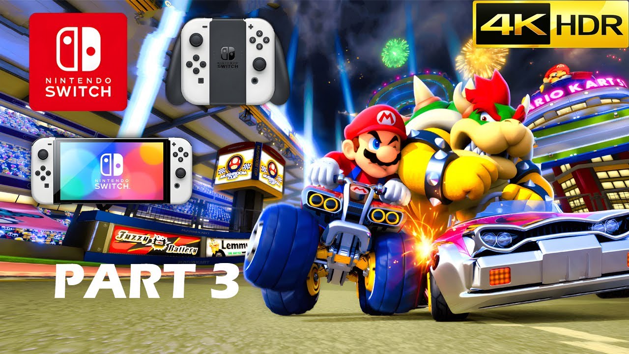 Mario Kart 8 Deluxe Gameplay PART 3 4K 60FPS  Nintendo Switch