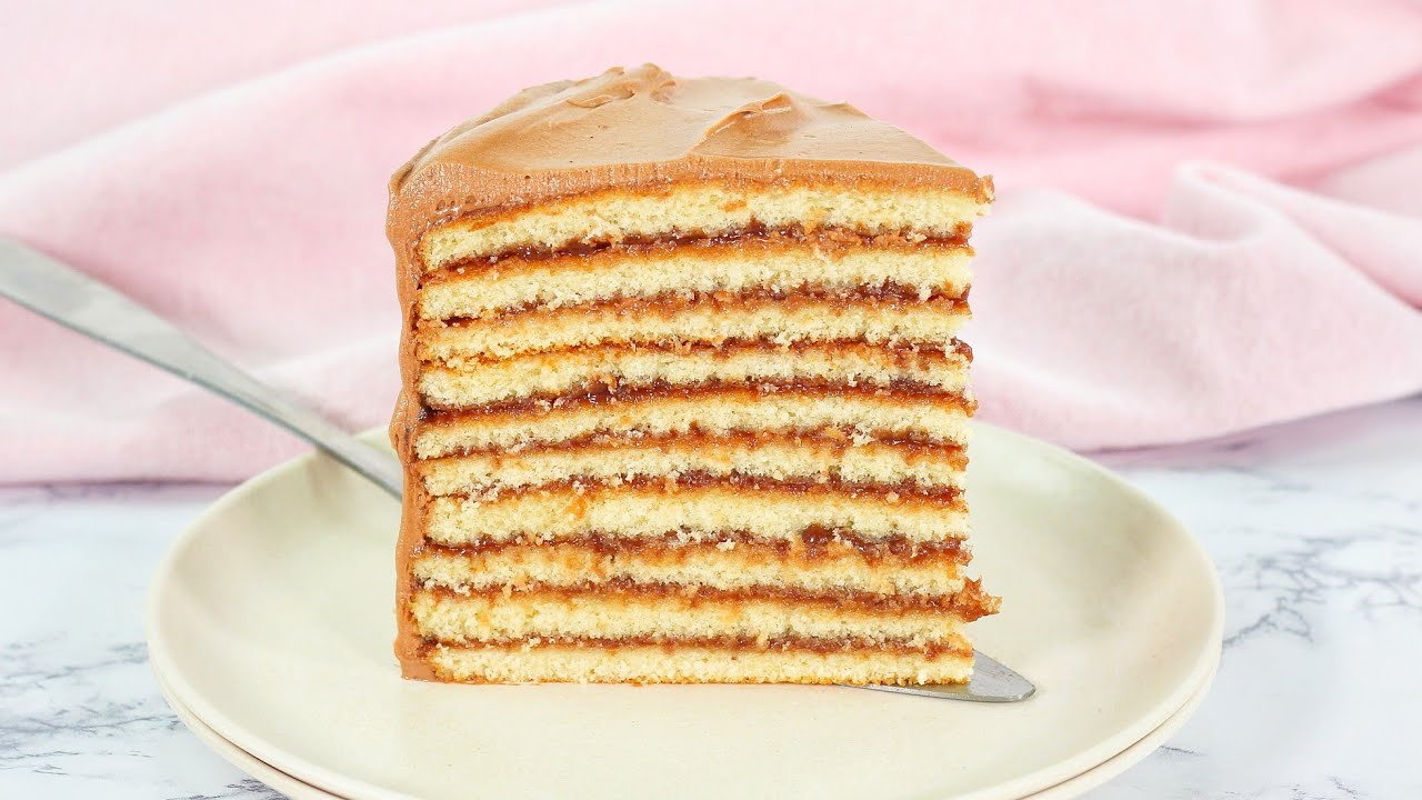 Torta de 10 capas | Torta amarilla + Crema de Chocolate