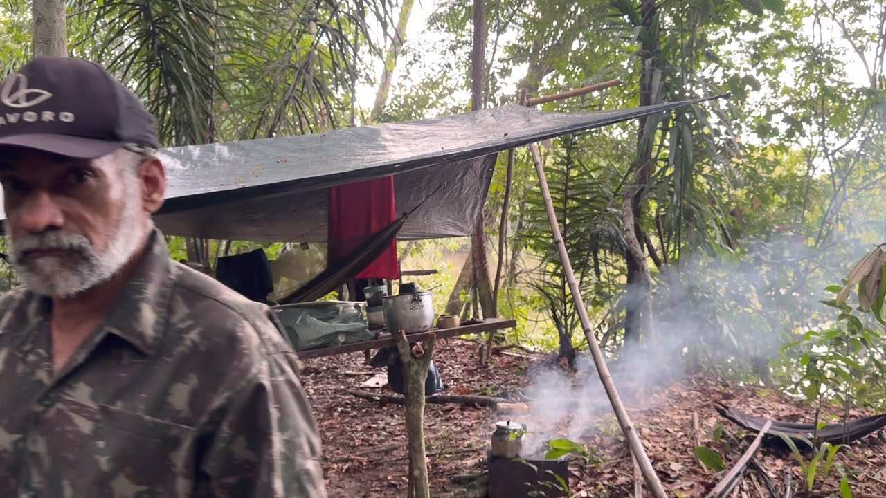 🏕️ACAMPAMENTO na SELVA MUITO BOM MAS perigoso tem que ter muita atenção 