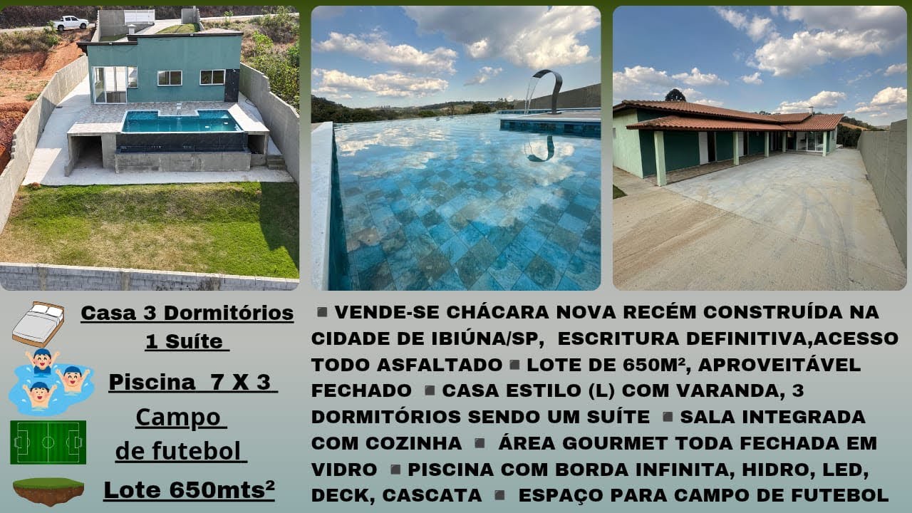 VENDE-SE CHÁCARA NOVA RECÉM CONSTRUÍDA COM ESCRITURA DEFINITIVA TEL: 15 996581781