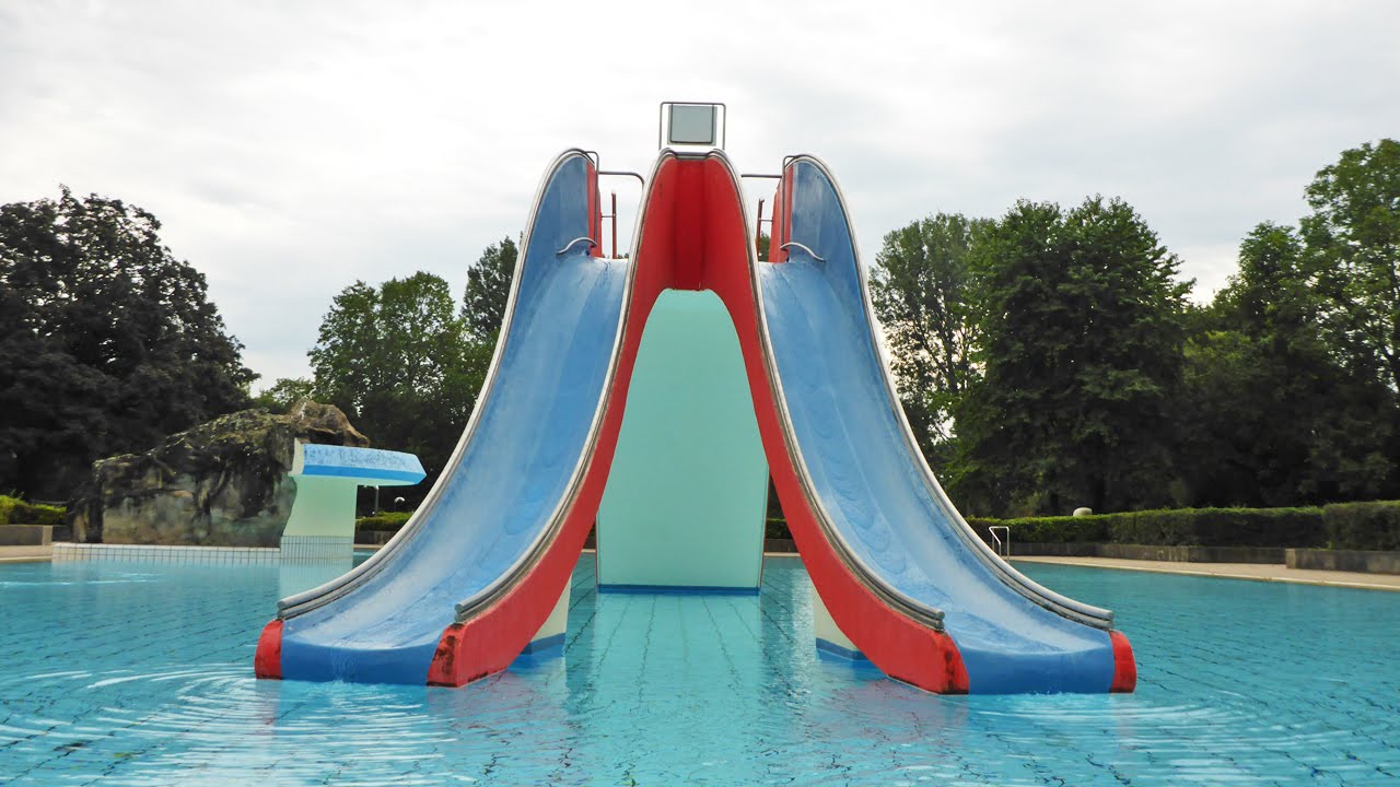 Freibad Rüppurr Karlsruhe - Doppelrutsche (Double Slide) Onride