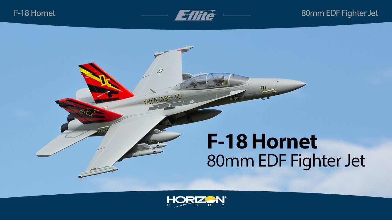 E-flite&reg; F-18 Hornet 80mm EDF BNF Basic & PNP Jet