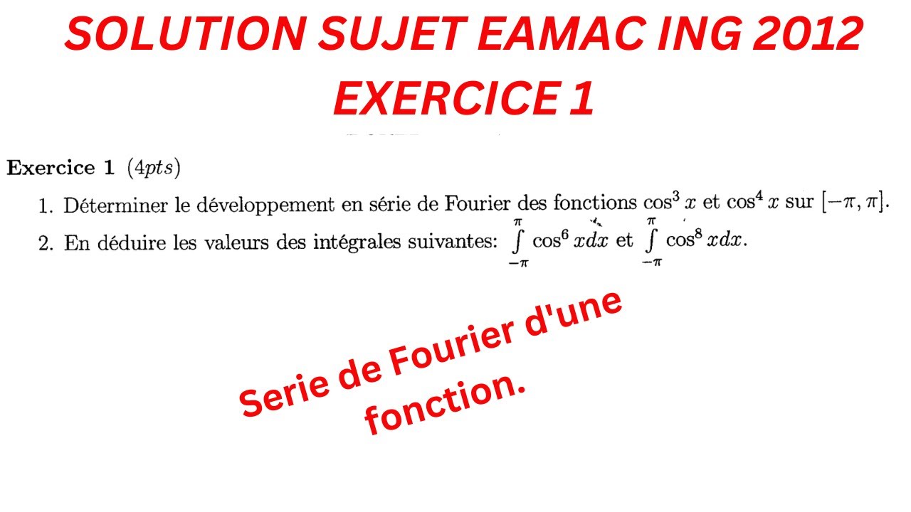 Solution du probleme 1 concours EAMAC 2012.