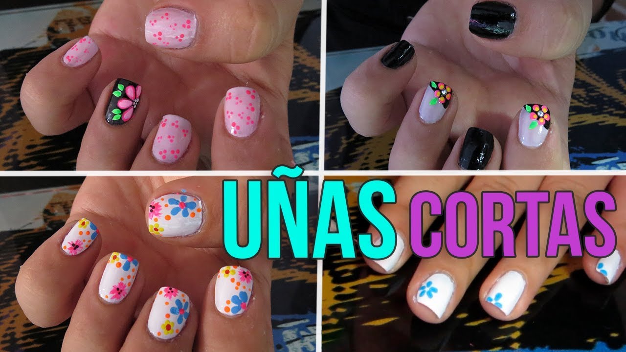 3 Hermosos Diseños de Flores Para Uñas Cortas