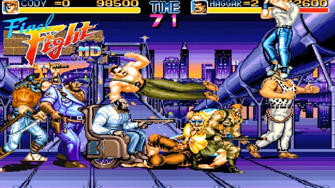 Final Fight MEGA DRIVE Survivor Mode THE BRIDGE Cody & Haggar.