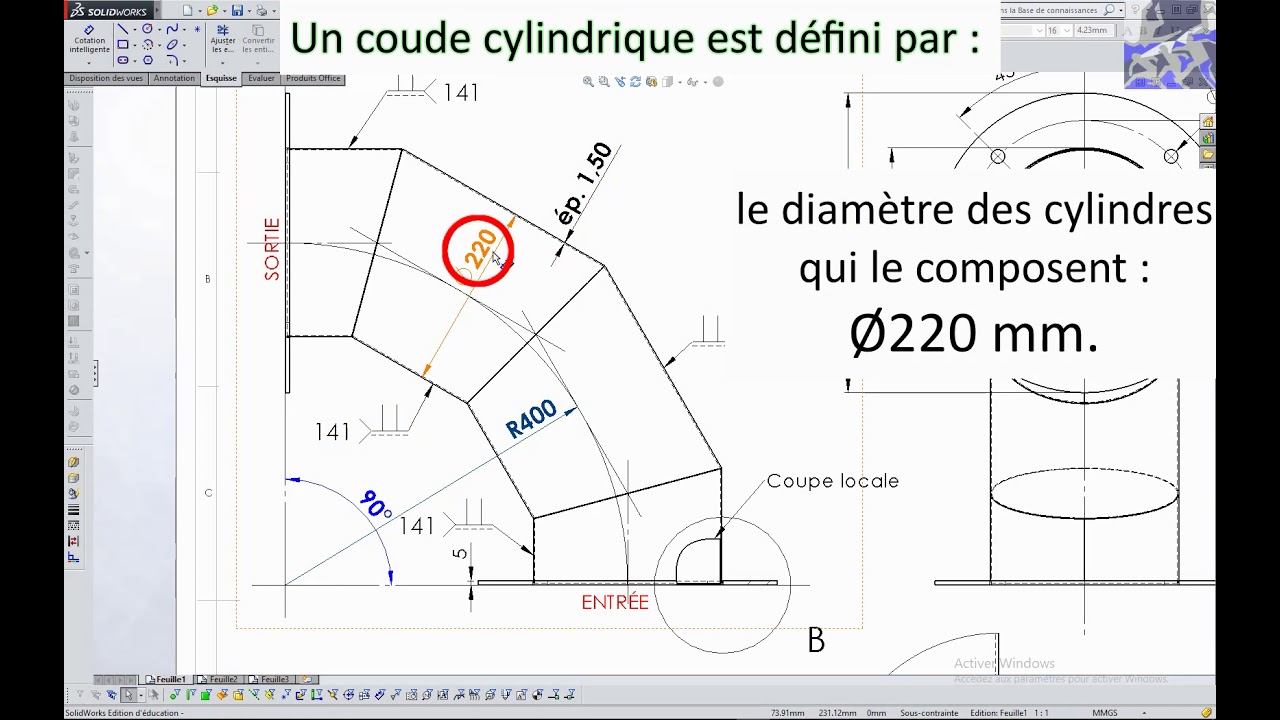 Le coude cylindrique 1 - Élément de chaudronnerie.