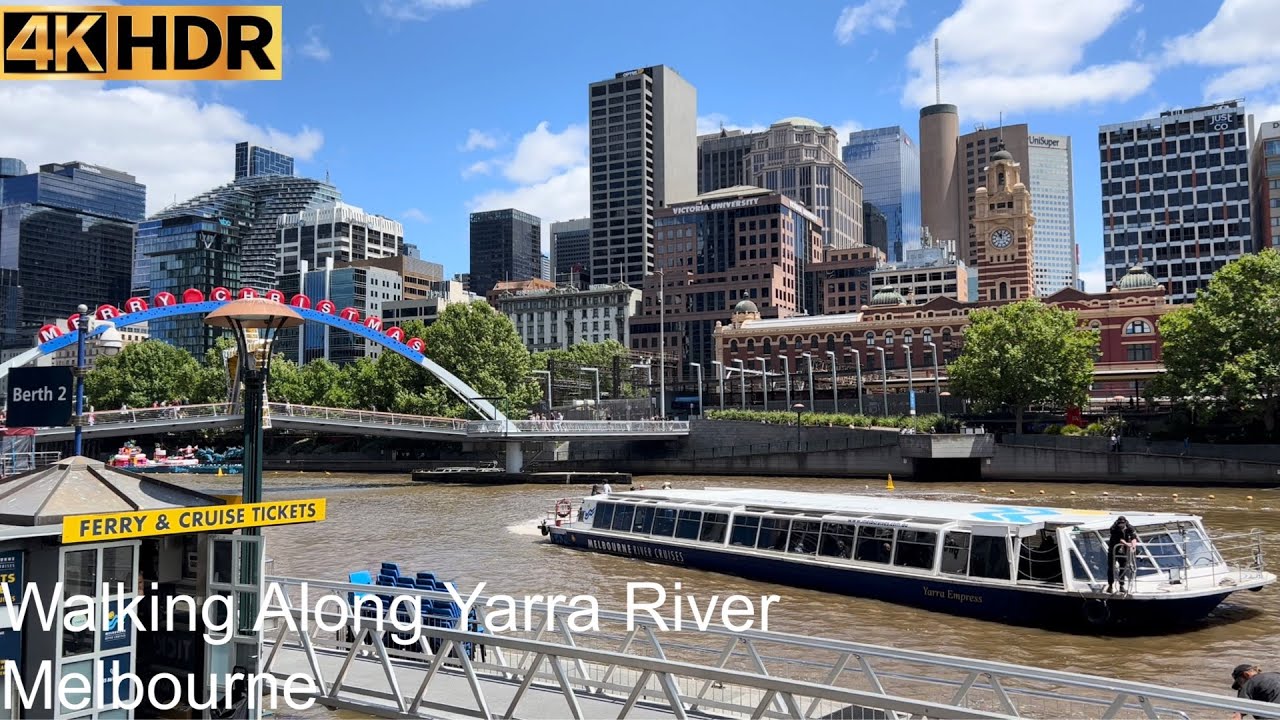 Walking Along The Yarra River | Melbourne Australia | 4K HDR