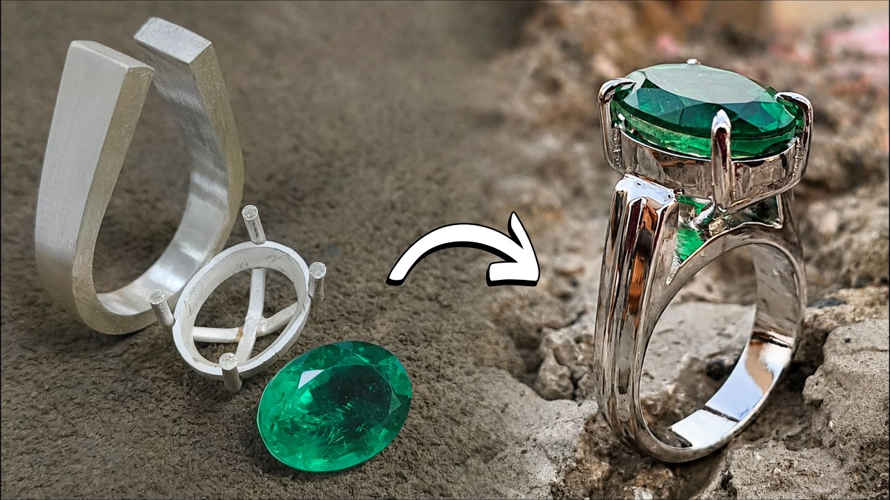 ✨ Handmade Silver Emerald Ring Making | Stunning Jewelry Craftsmanship 💚💎
