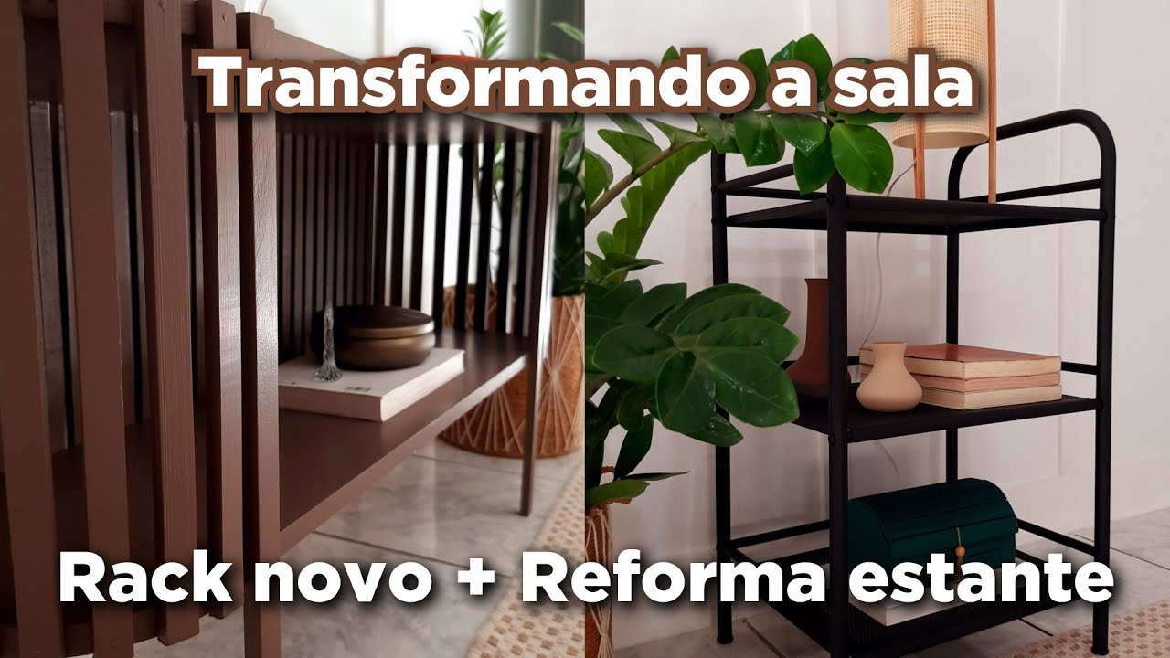 DIY RACK/APARADOR MODERNO c/ MADEIRAS DO LIXO | COMO REFORMAR MOVEL DE FERRO