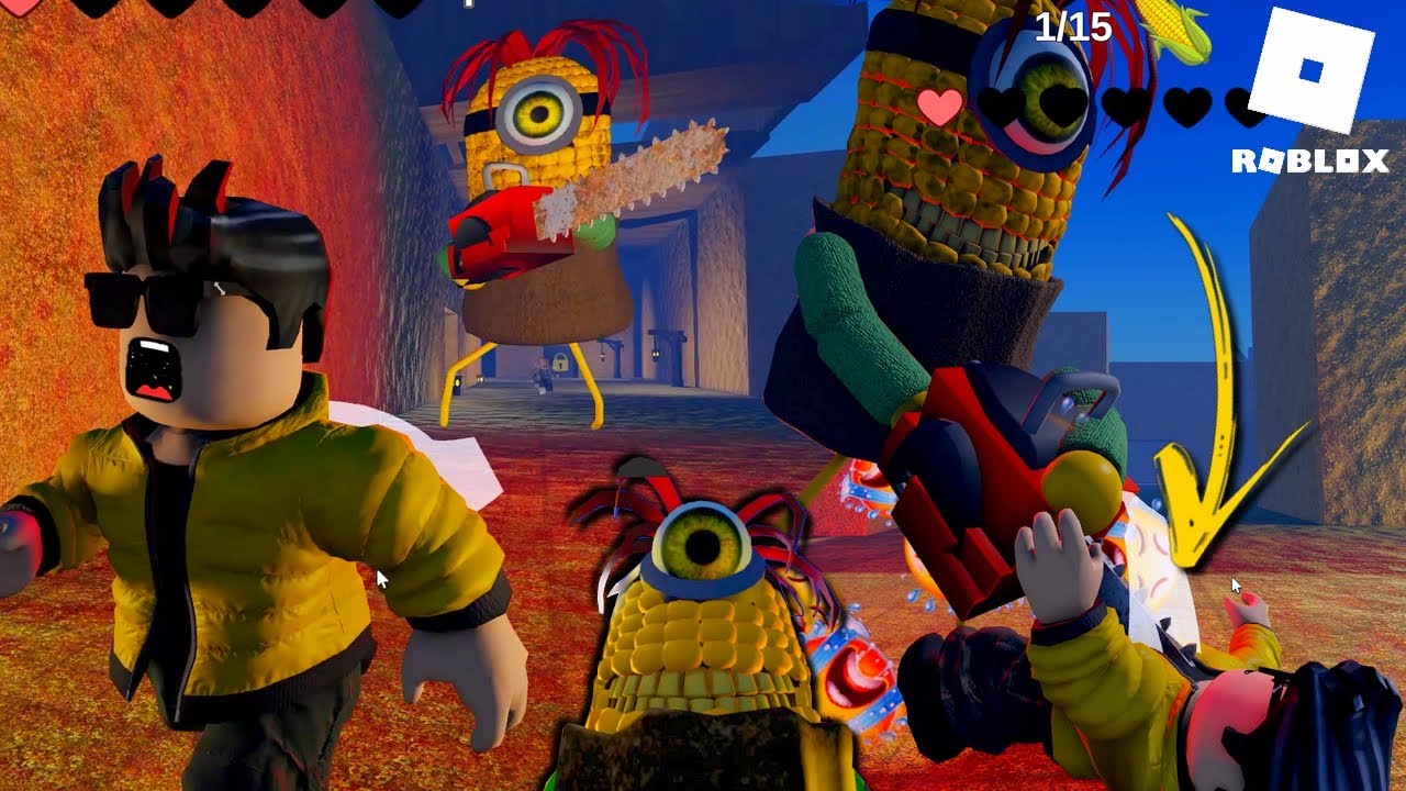 ROBLOX, ESCAPE DO MINION MALUCO FEITO DE MILHO😨 Escape Cornface Obby ROBLOX, parkour para fugir