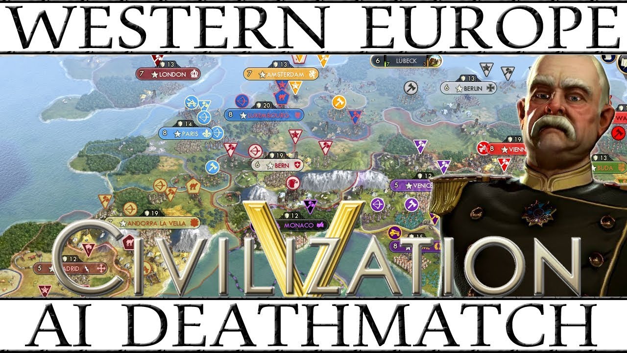 Civ 5 AI Battle: Western Europe Deathmatch