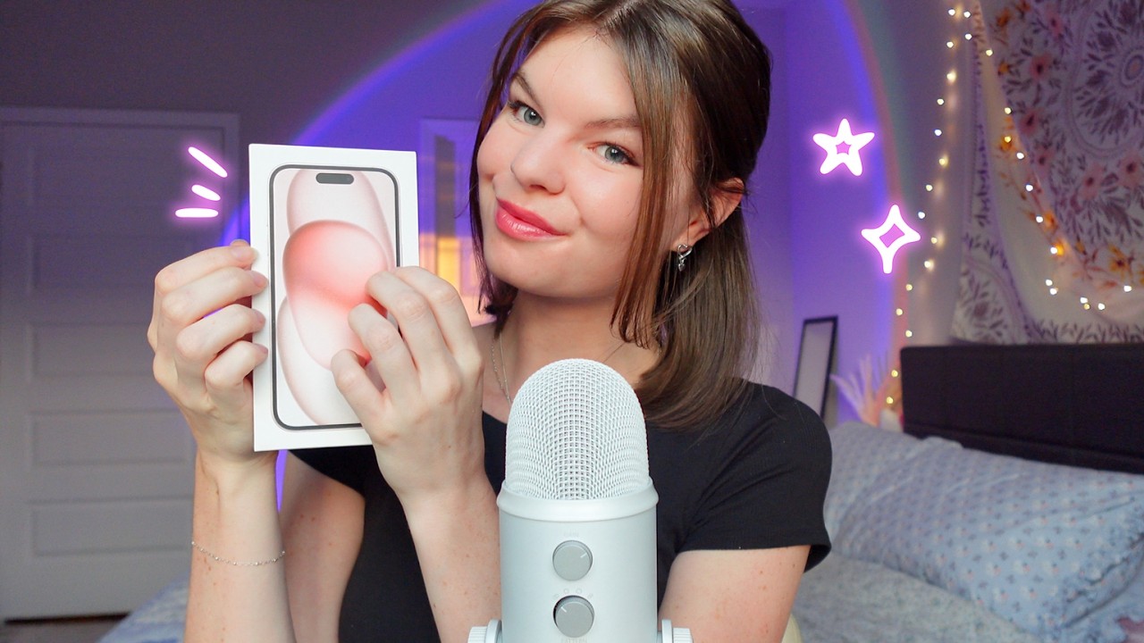 ASMR unboxing iphone & tapping sounds *satisfying*