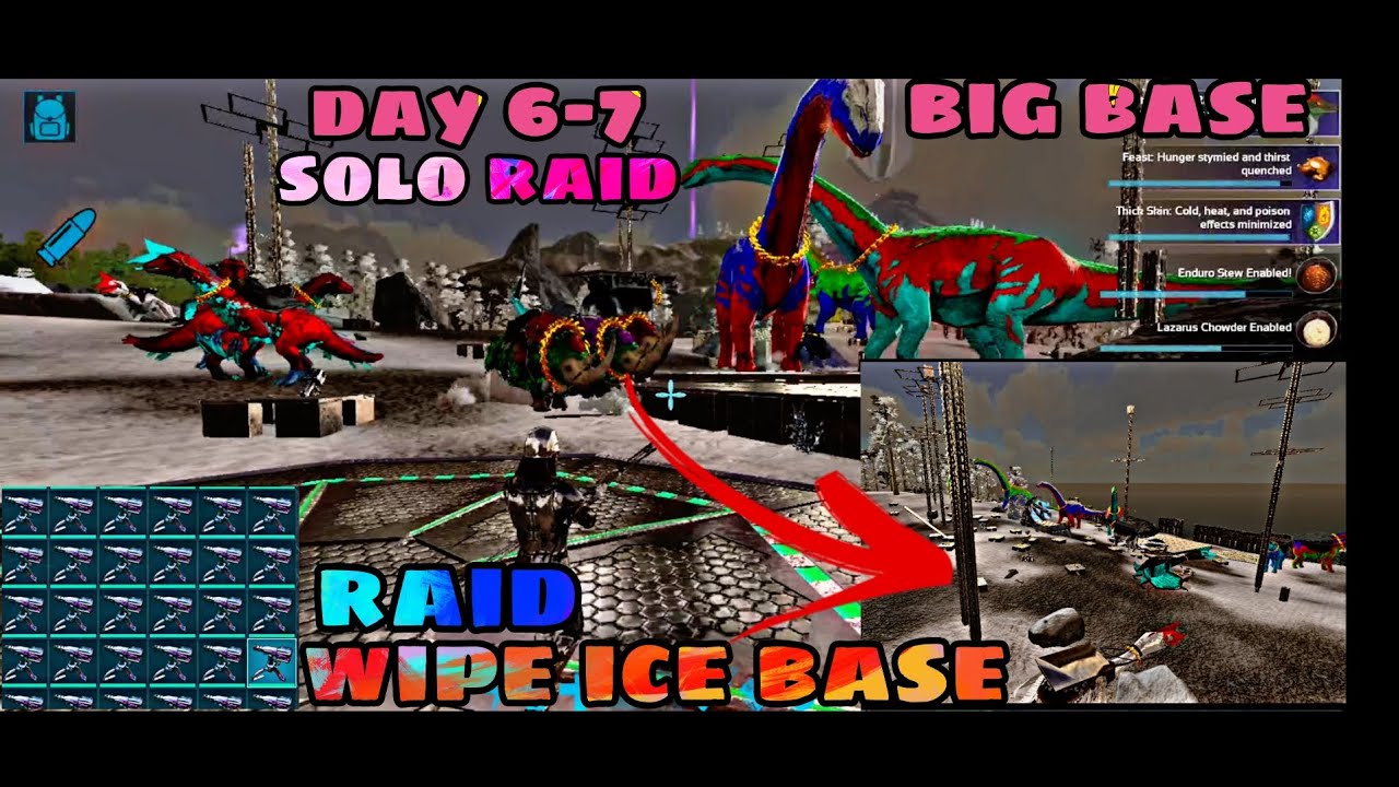 [ ARK MOBILE ] PVP RAID ICE BASE BIG BASE  #5