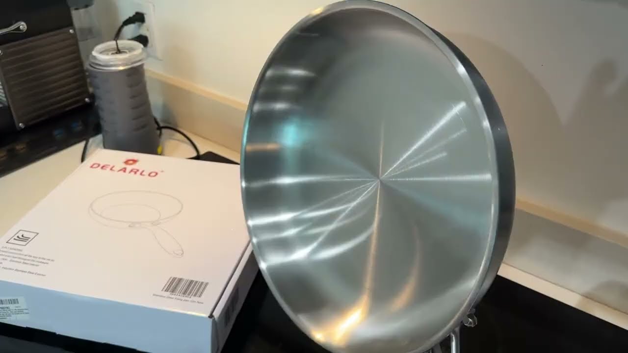 DELARLO Tri Ply Stainless Steel Frying Pan, All Cooktops Compatible Up to 650℉ Review