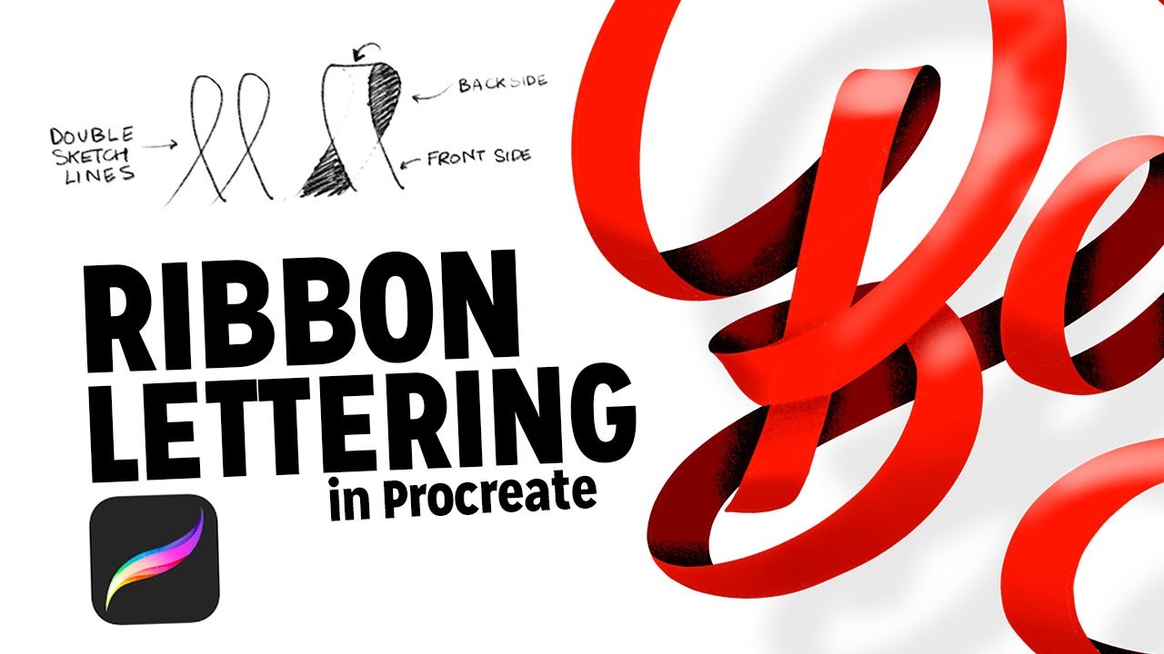 Ribbon Style Lettering in Procreate - iPad Tutorial