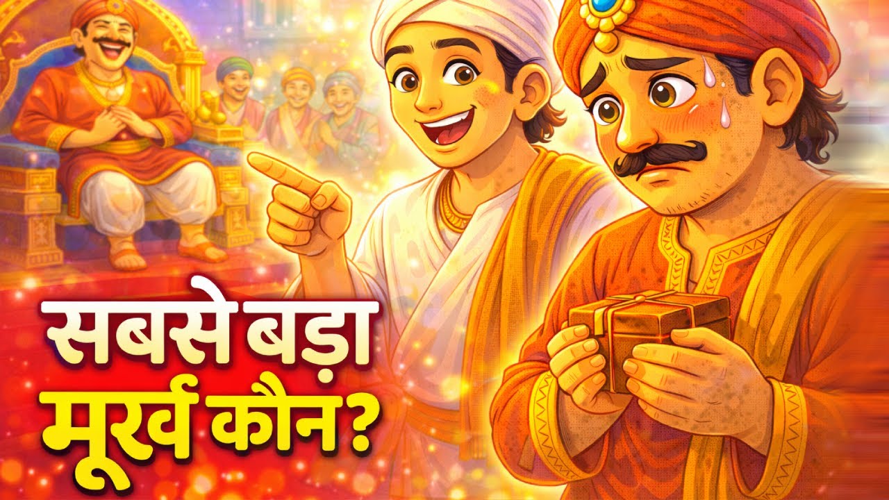 सबसे बड़ा मूर्ख कौन? | तेनाली राम की चतुराई | Moral Story | Kidz Kindle #funny #fool #foolcomedy