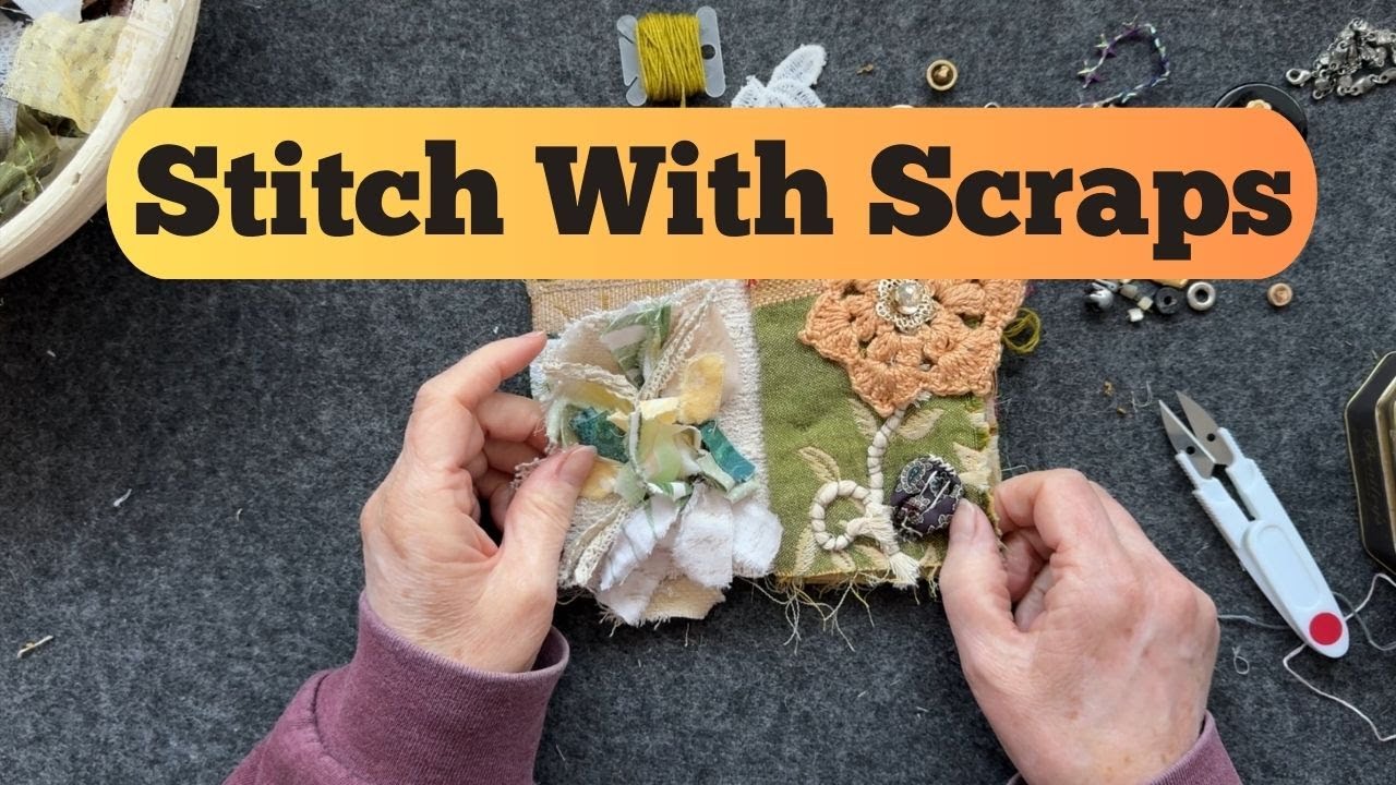 How To Decorate Fabric Book with Scraps and Forgotten Finds