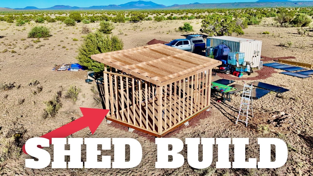OFF GRID ARIZONA 🌵🔥| Small Shed Build Part 1