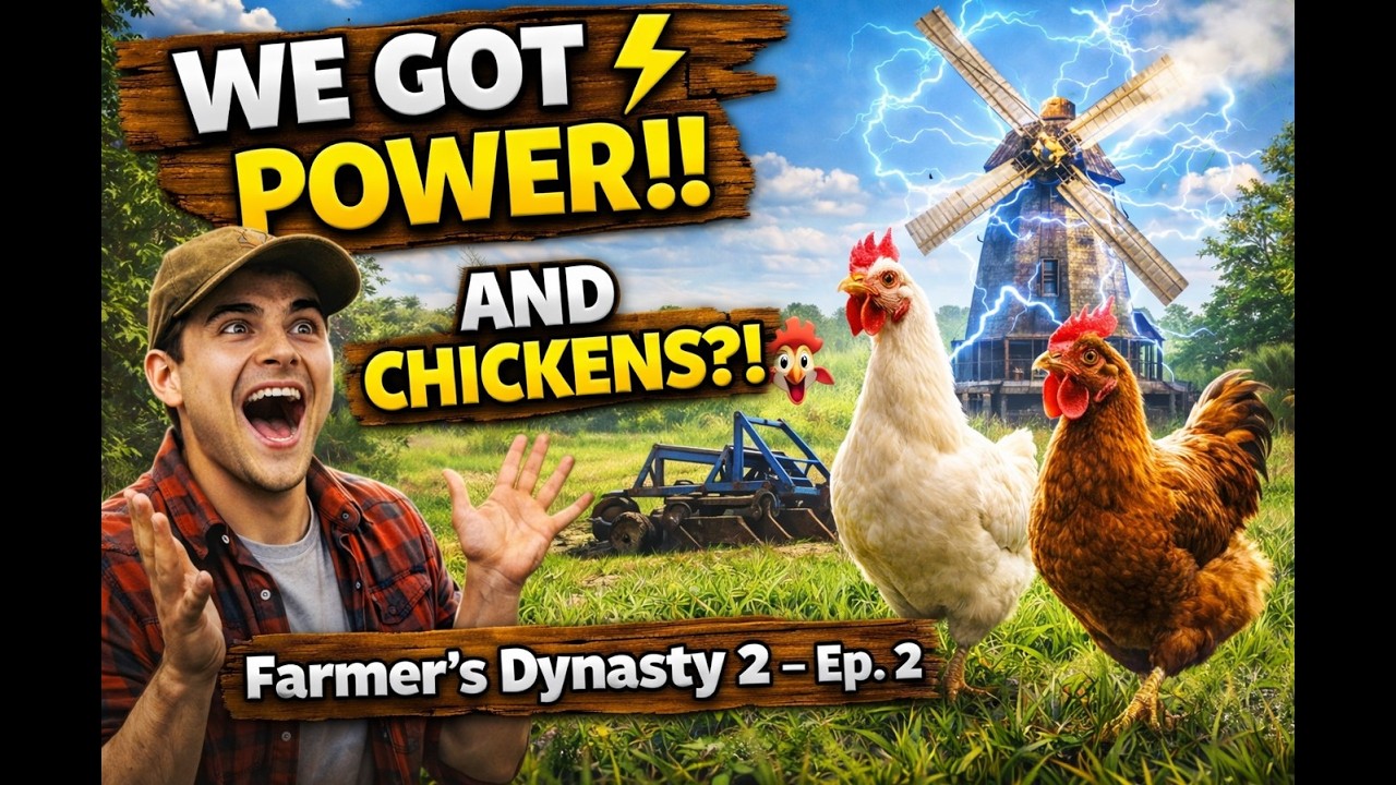 I Fixed the Windmill… Then Got Chickens 🐔⚡ | Farmer’s Dynasty 2 Ep. 2