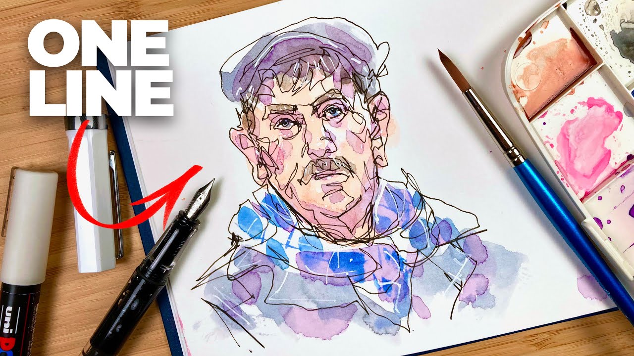 ONE LINE technique to LOOSEN your portrait sketching!