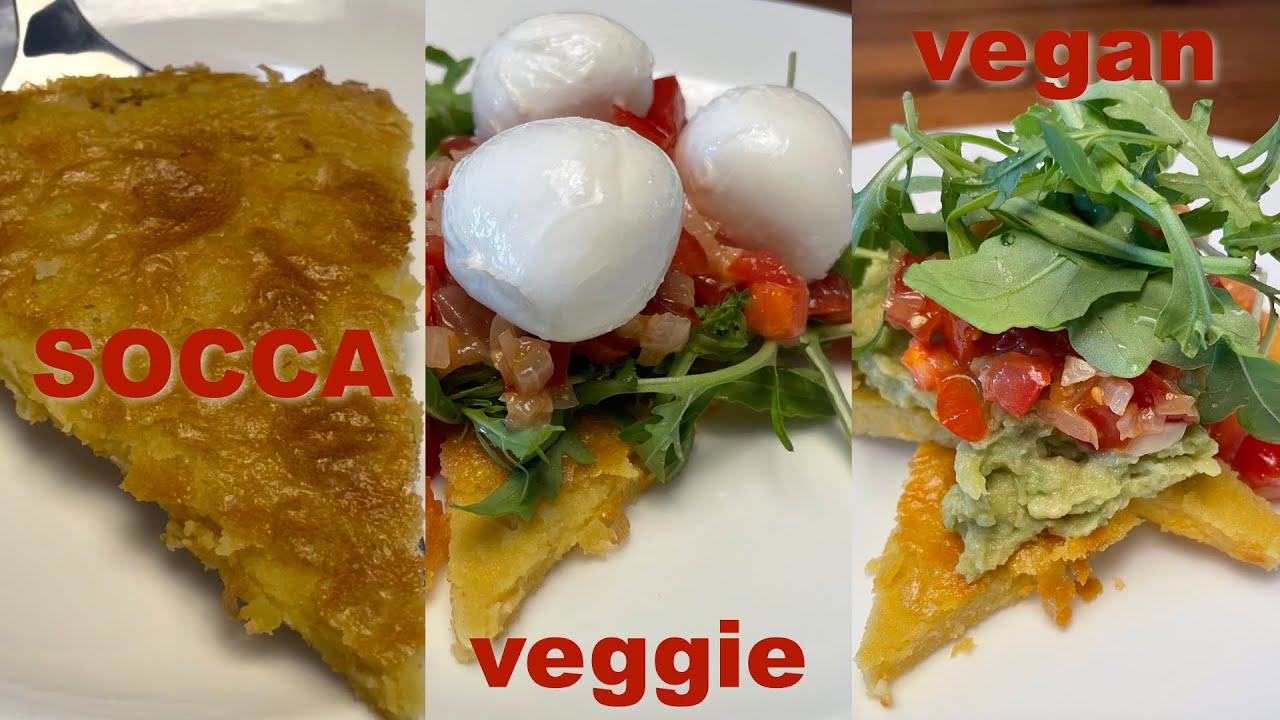 SOCCA - specialty of Côte d'Azur - veggie or vegan topping
