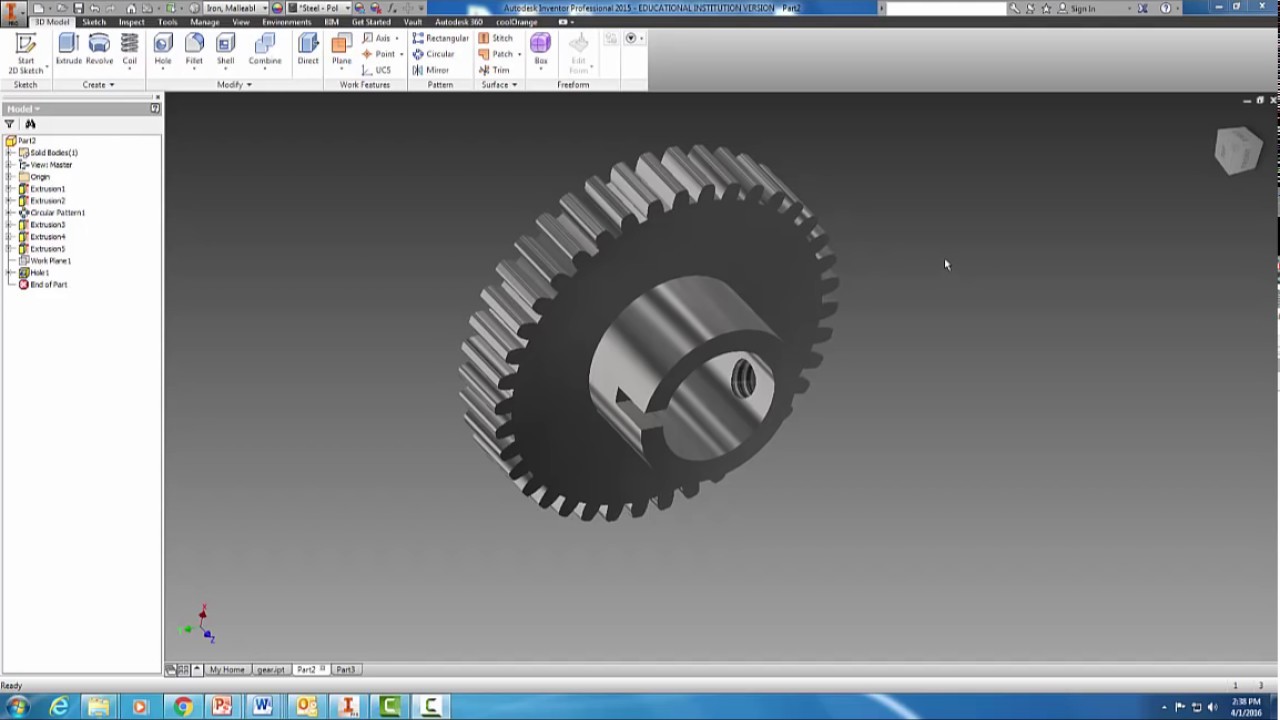 Creating a Spur Gear in Autodesk Inventor