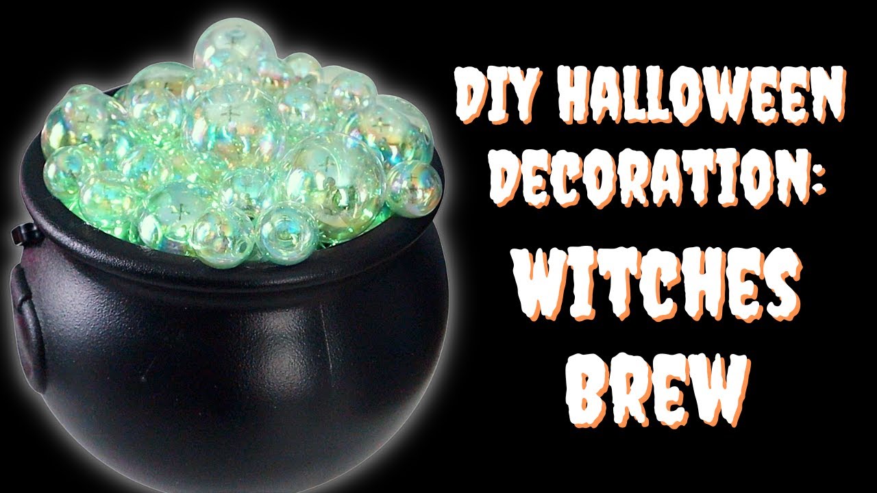 Easy DIY Halloween Decor / Witches Brew Decoration Craft / Bubbling Cauldron With Clear Ornaments