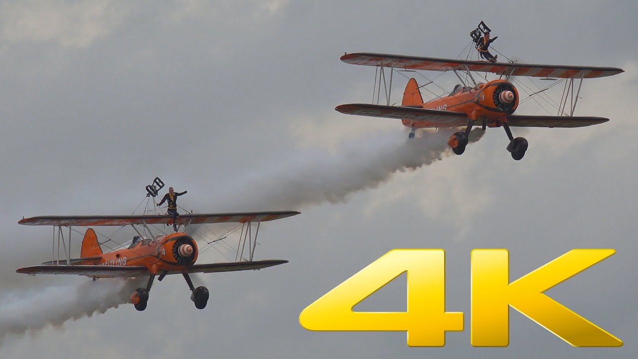 4K | Boeing-Stearman Wingwalkers Team at Farnborough Air Show 2014