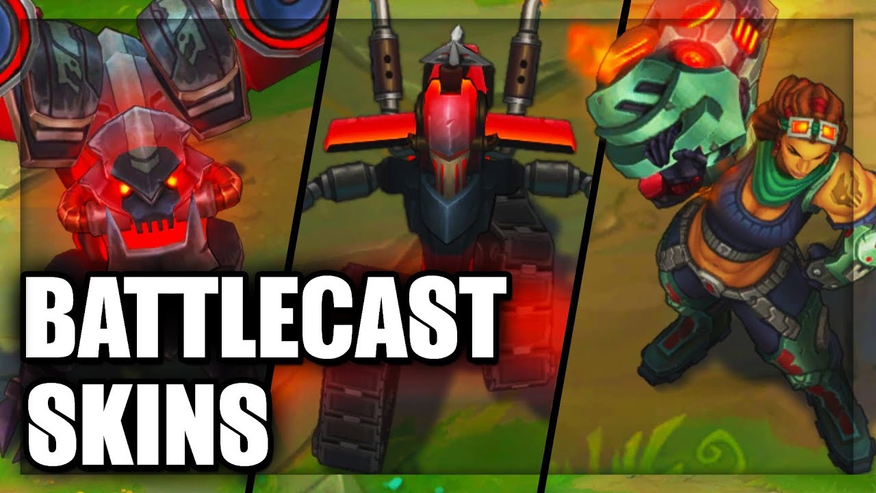 All Battlecast Skins Illaoi Skarner Cho'Gath Viktor Urgot Vel'Koz Kog'Maw Xerath (League of Legends)