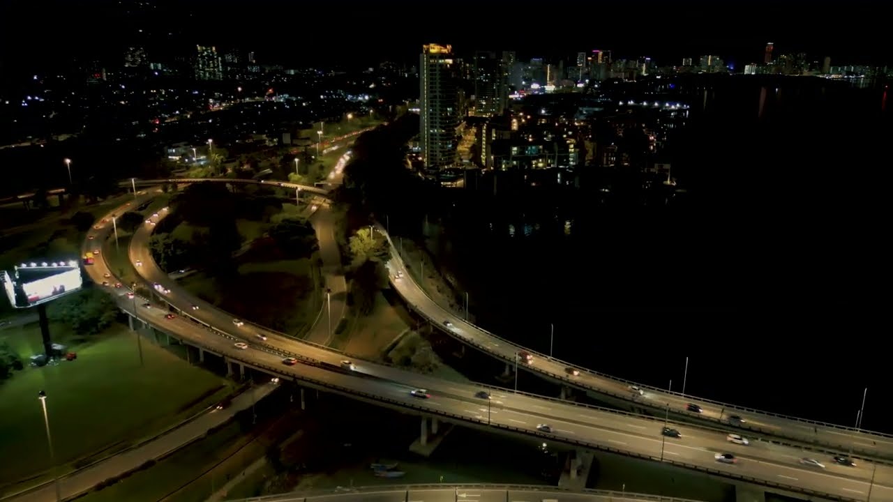 Penang Bridge Night View | Aerial Footage
