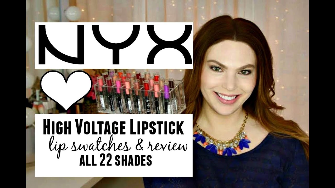 NYX High Voltage Lipstick ♥ Lip Swatches & Review ♥ ALL 22 SHADES | BeautyBuzzHub