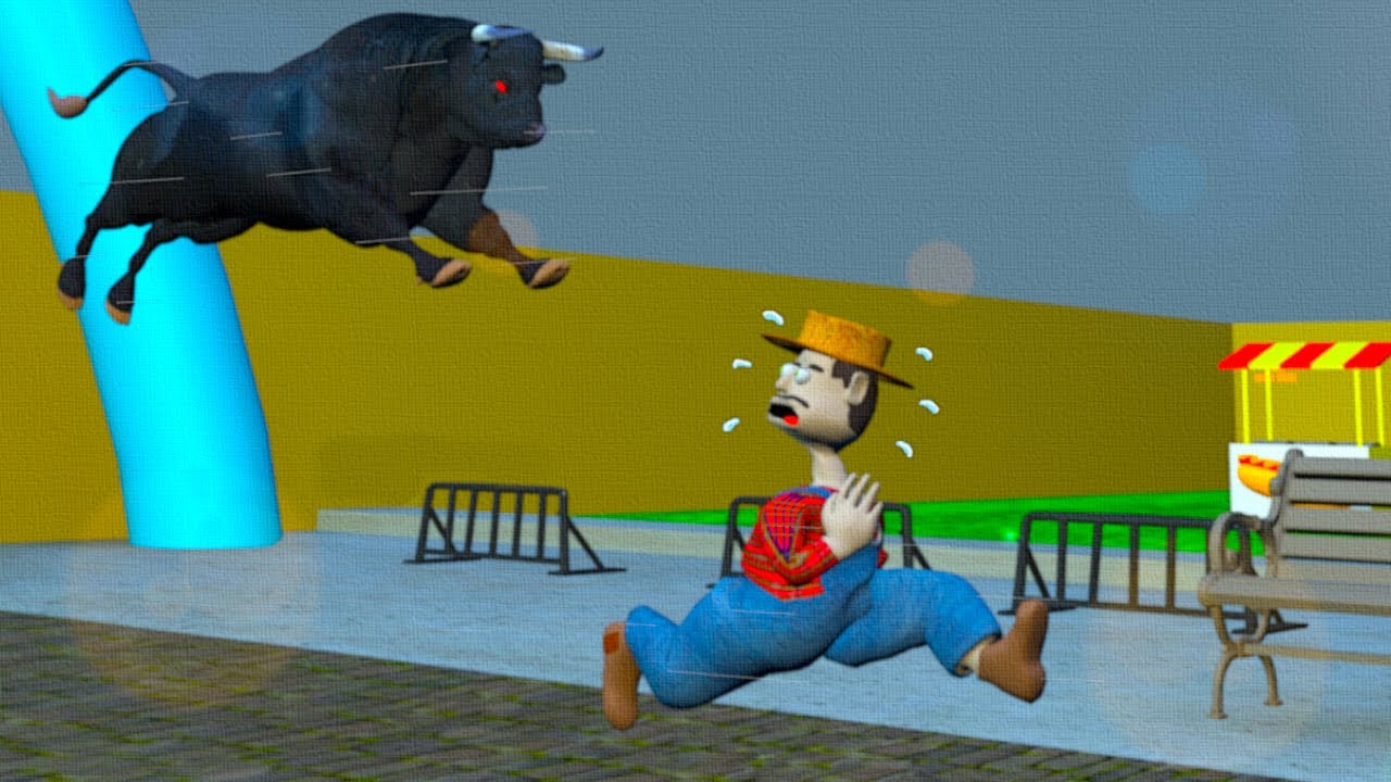 JUCA PAÇOCA, TOURO JORJÃO no PARQUE ABANDONADO, desenho animado, ANIMAÇÃO 3D