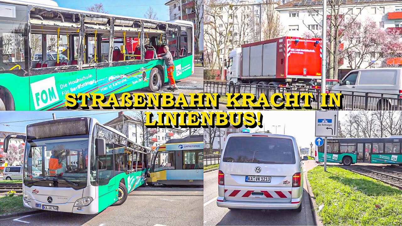 [STRAßENBAHN KRACHT IN LINIENBUS] 3 Verletzte | Scheiben in Bus zerplatzen | Bergung | VBK-EINSATZ