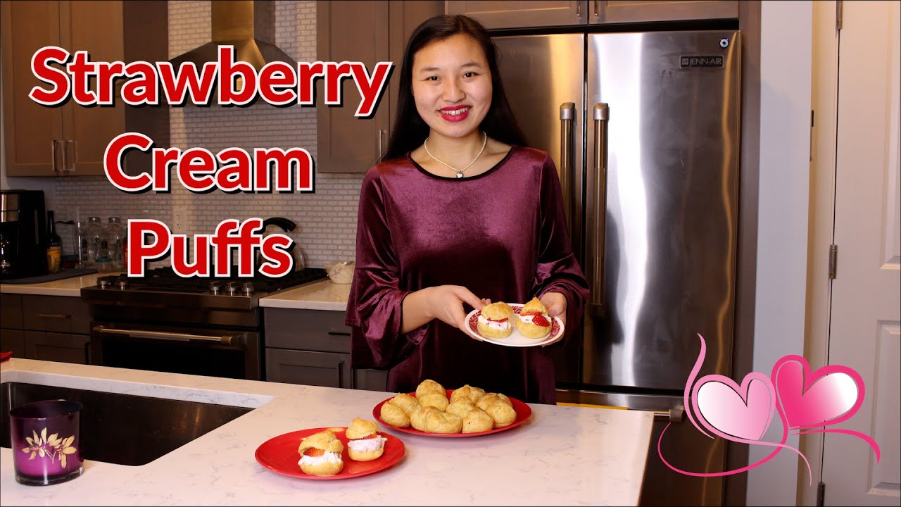 Strawberry Cream Puffs | Valentine's Day Special