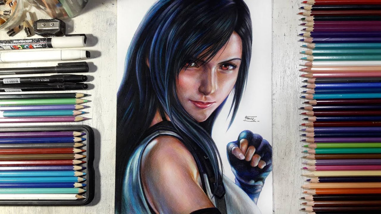 วาดทีฟา Drawing Tifa Lockhart (Final Fantasy 7 Remake) | Fame Art