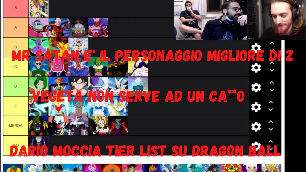DARIO MOCCIA FA LA TIER LIST DI DRAGON BALL CON ILMASSEO E MASELLA