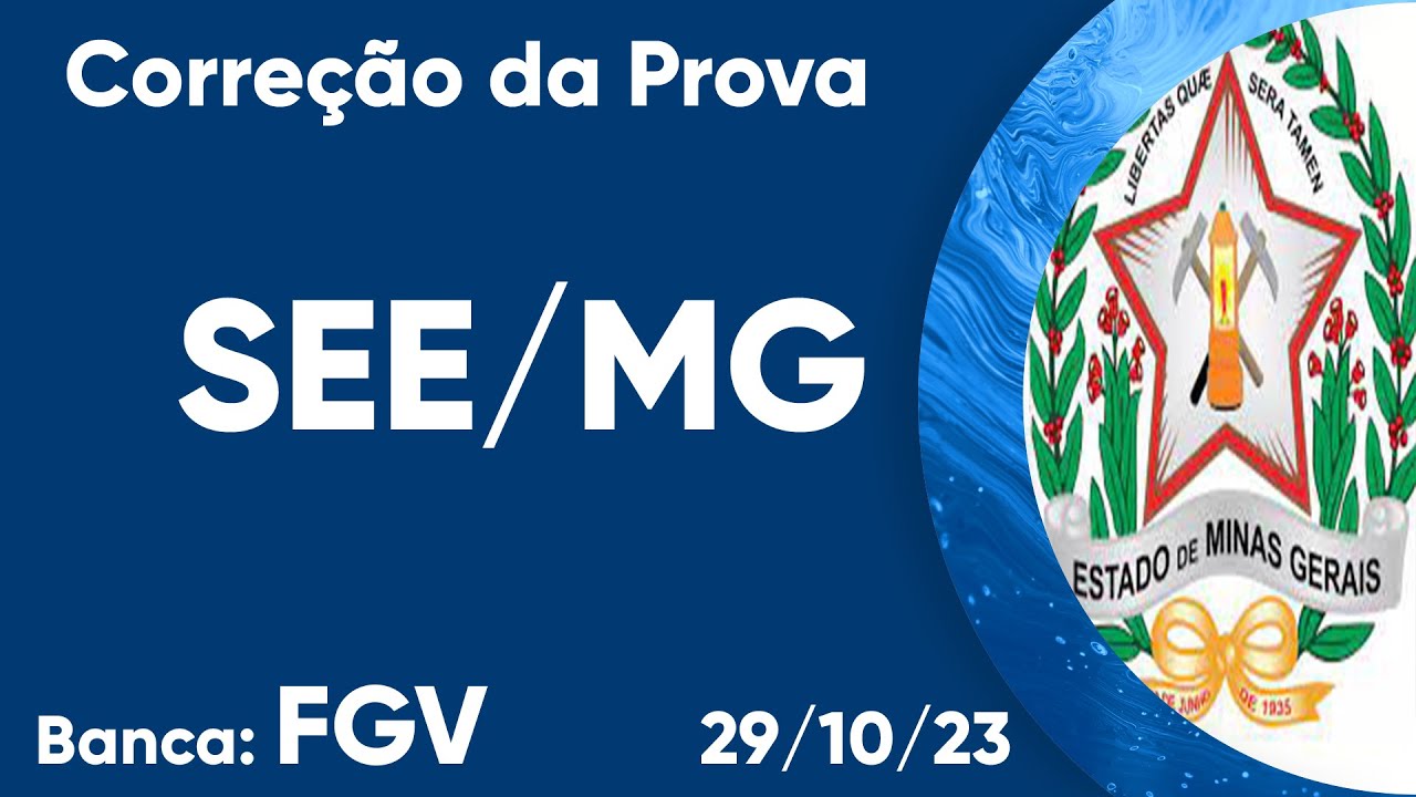 CORREÇÃO DA PROVA DA FGV - ATB-SEE/MG