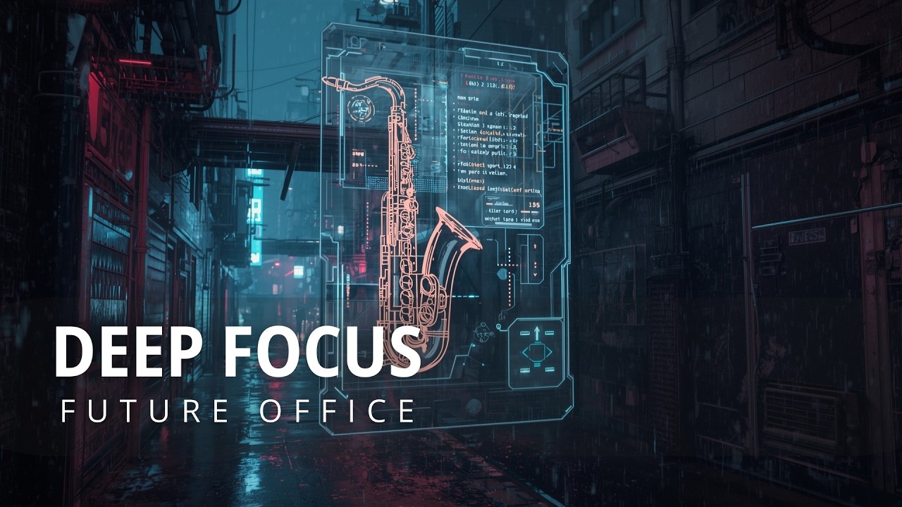 Cyberpunk Jazz Lofi Rainy Street Office Vol 02