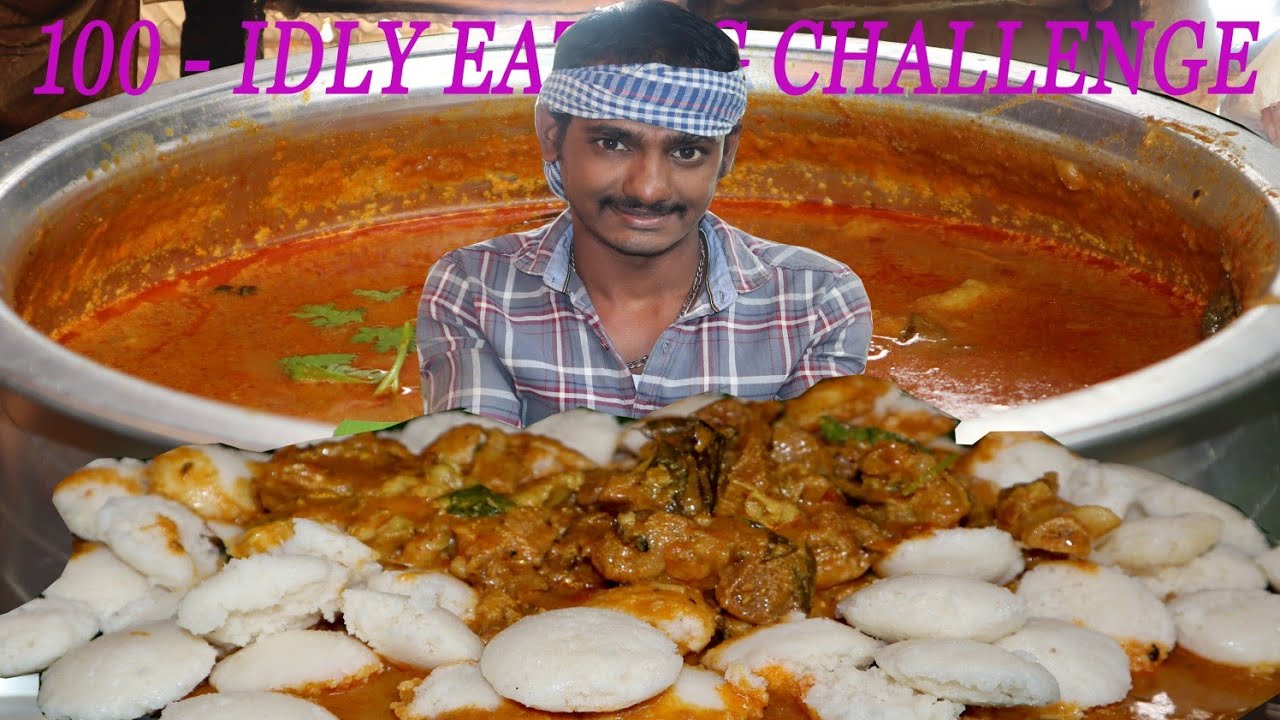 100 😱💯 - IDLY and MUTTON EATING CHALLENGE | Indian MUKBANG