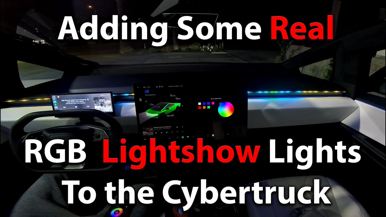 Cybertruck RGB Ambient Lights | Insane Light show!