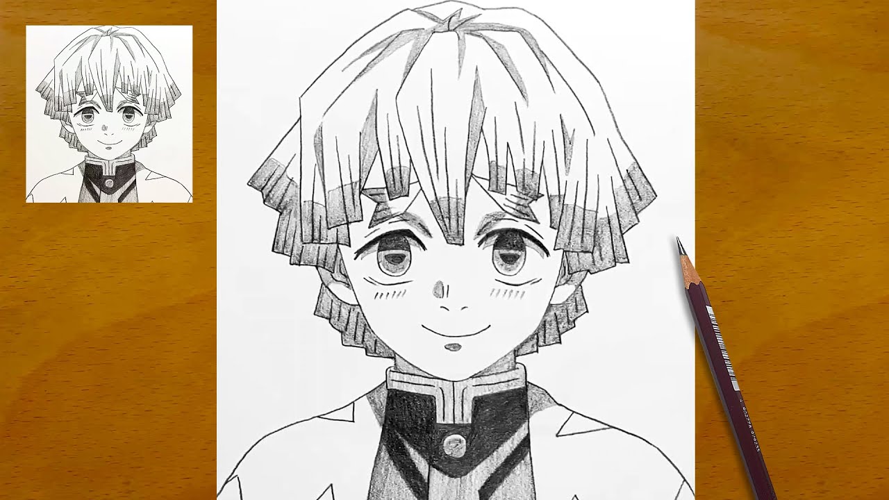How to Draw Zenitsu Agatsuma Step by Step || Anime Drawing Showcase || Demon Slayer Fanart