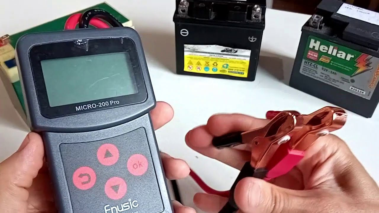 Testando Baterias Bike Elétrica e Moto - Testador digital de baterias Micro-200