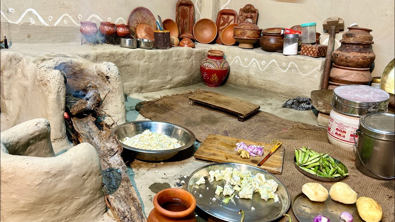 चूल्हे पर गोभी की स्वादिष्ट गुझिया #villagefood #traditionalcooking