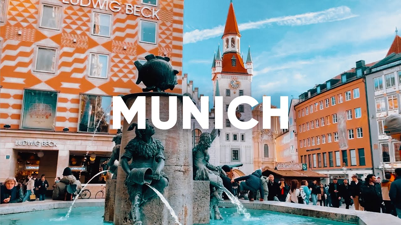 Germany Walking Tour MUNICH Centre and Marienplatz Travel Guide 4K UHD Video