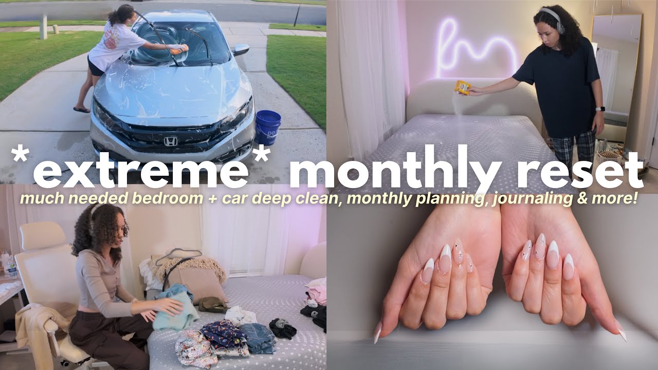 a MUCH NEEDED monthly reset🌿 *extreme* deep cleaning, monthly planning, journaling & more!