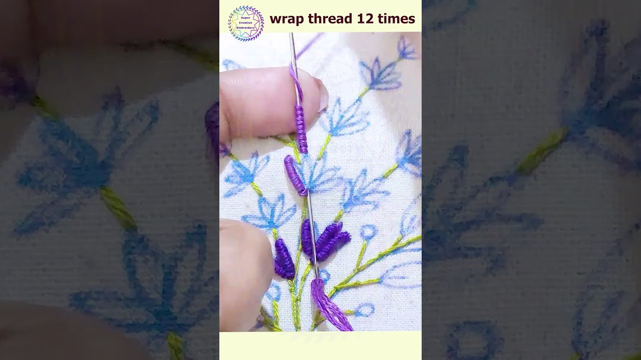 How to Embroider Easy Bullion Knot Stitch #handembroidery #handiwork #handicraft #stitching #shorts