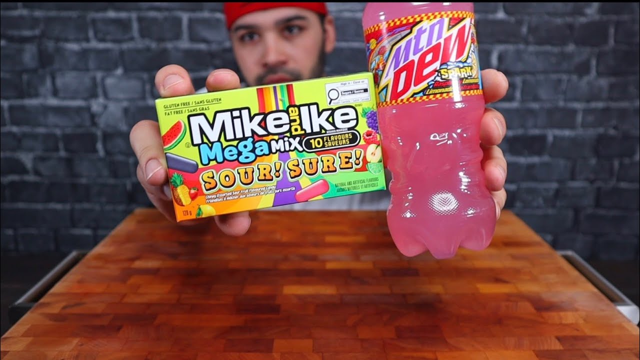(ASMR) MIKE AND IKE MEGA MIX SOUR & MOUNTAIN DEW RASPBERRY LEMONADE
