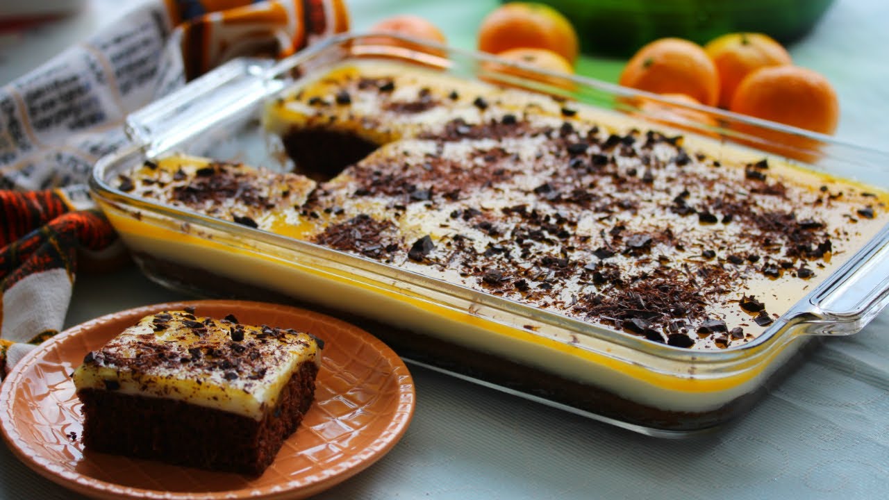 Easy Orange / Mandarin Chocolate Cake With Coffee Syrup
