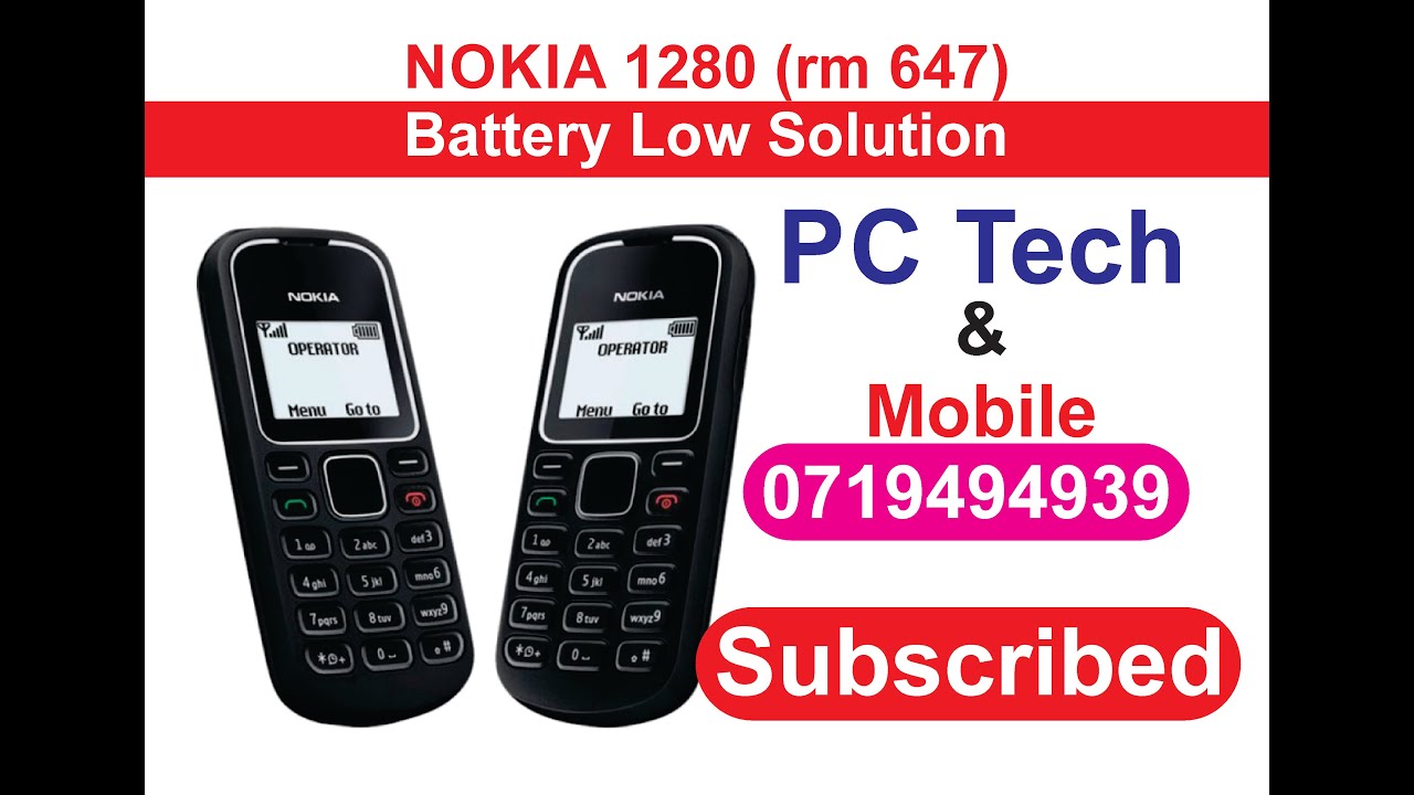 Nokia 1280 Battery Low Solution 100% tested